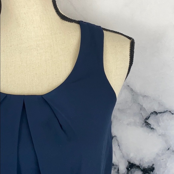 ๐ BCX navy blue sheer layer dress size 8 - Picture 2 of 9